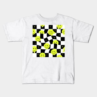 Checkered smiley Kids T-Shirt